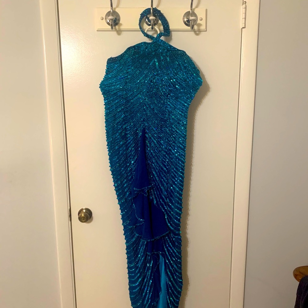 Tiffany design full blue sequin dress